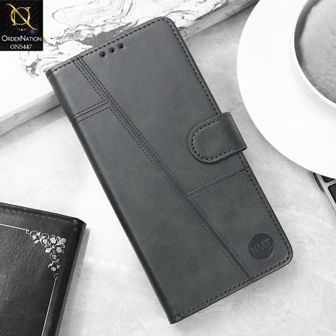 Realme Note 60x Cover - Blue -  Premium Leather Megantic Flip Book Covers With Card Holding Option