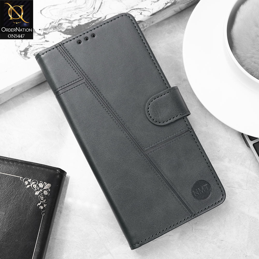 Realme C61 (India) Cover - Blue -  Premium Leather Megantic Flip Book Covers With Card Holding Option