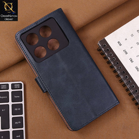 Infinix Note 40 Pro Plus Cover - Blue - Premium Leather Megantic Flip Book Covers With Card Holding Option