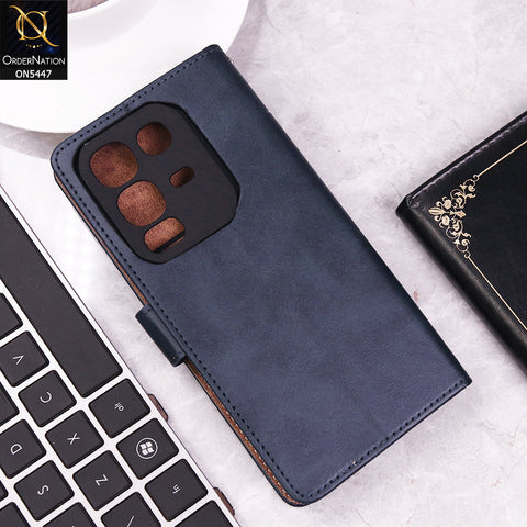 Infinix Note 50 4G Cover - Blue - Premium Leather Megantic Flip Book Covers With Card Holding Option