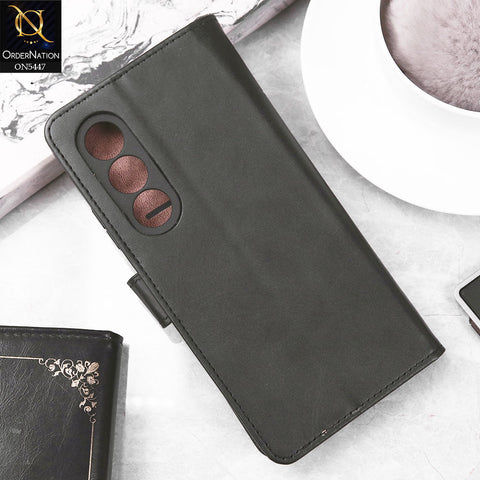 itel S25 Cover - Black -  Premium Leather Megantic Flip Book Covers With Card Holding Option