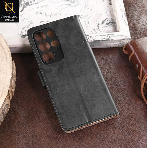 itel S26 Ultra Cover - Black -  Premium Leather Megantic Flip Book Covers With Card Holding Option