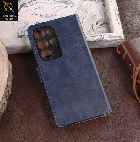 itel S26 Ultra Cover - Blue -  Premium Leather Megantic Flip Book Covers With Card Holding Option