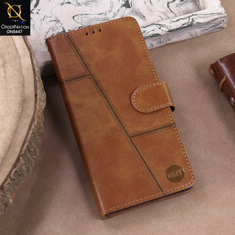 Oppo A39  - Light Brown -  Premium Leather Megantic Flip Book Covers With Card Holding Option