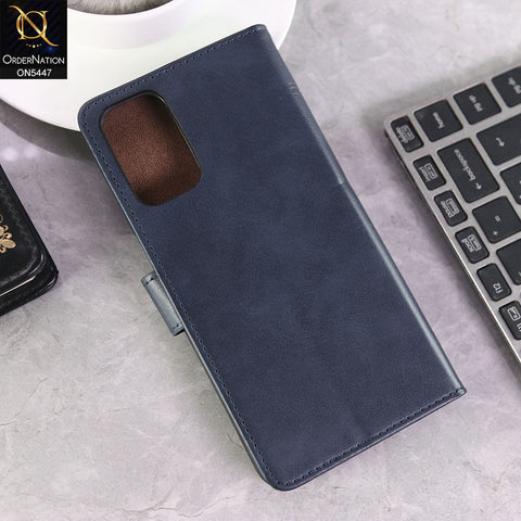 OnePlus Nord N200 5G Cover - Blue -  Premium Leather Megantic Flip Book Covers With Card Holding Option