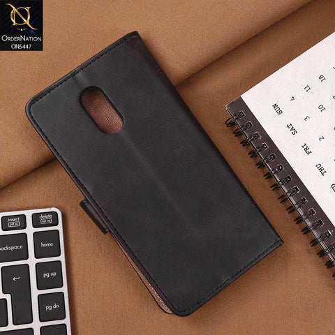 OnePlus 6T Cover - Black - Premium Leather Megantic Flip Book Covers With Card Holding Option