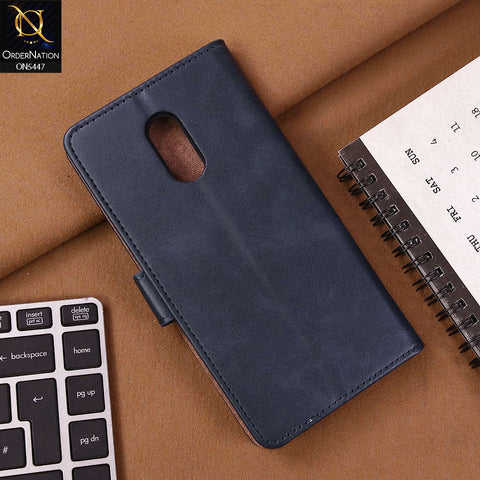 OnePlus 7 Cover - Blue - Premium Leather Megantic Flip Book Covers With Card Holding Option