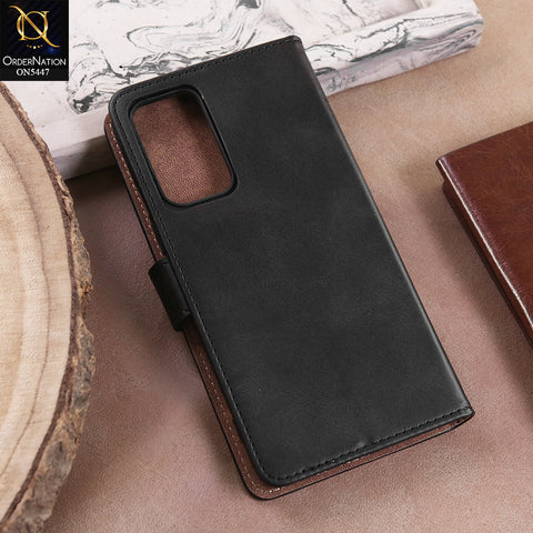 OnePlus 9  - Black -  Premium Leather Megantic Flip Book Covers With Card Holding Option