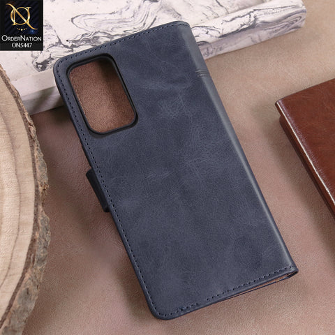 OnePlus 9  - Blue -  Premium Leather Megantic Flip Book Covers With Card Holding Option