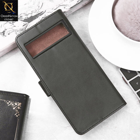 Google Pixel 8 Pro Cover - Black -  Premium Leather Megantic Flip Book Covers With Card Holding Option