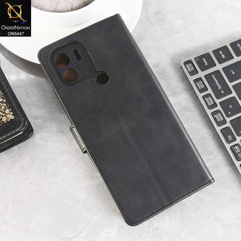 Xiaomi Redmi A1 Cover - Black -  Premium Leather Megantic Flip Book Covers With Card Holding Option
