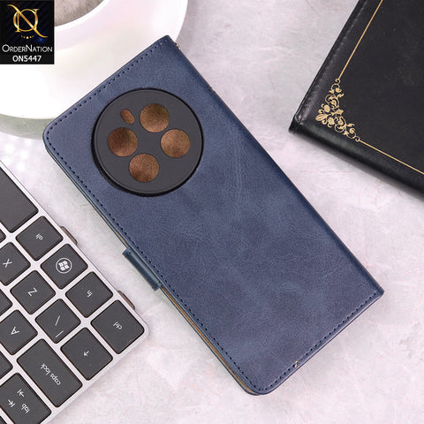 Realme 13 4G Cover - Blue - Premium Leather Megantic Flip Book Covers With Card Holding Option