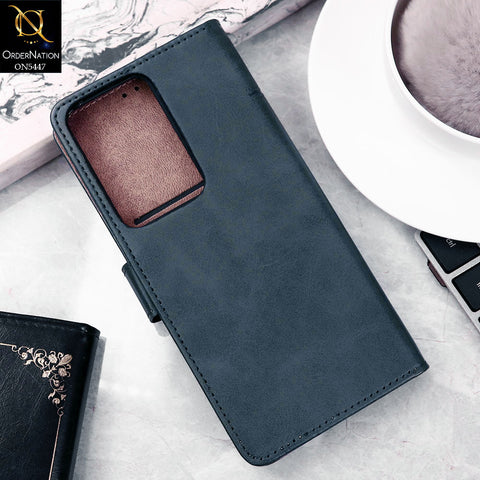 Realme C75x Cover - Blue -  Premium Leather Megantic Flip Book Covers With Card Holding Option