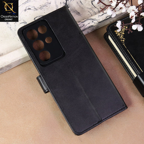 Realme C85 Pro Cover - Black  - Premium Leather Megantic Flip Book Covers With Card Holding Option