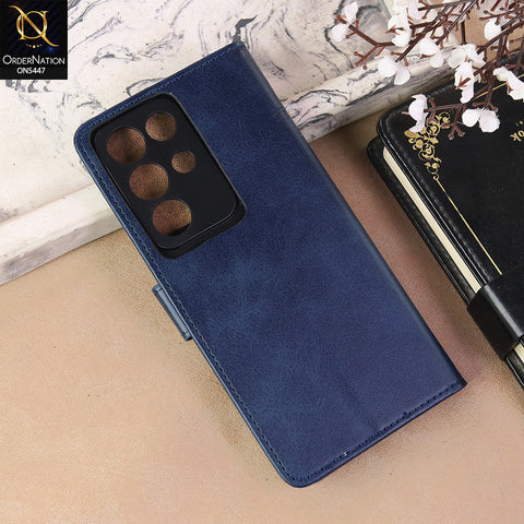 Realme C85 Pro Cover - Blue  - Premium Leather Megantic Flip Book Covers With Card Holding Option