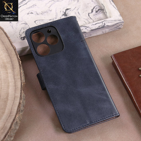 Realme Note 70  - Blue -  Premium Leather Megantic Flip Book Covers With Card Holding Option