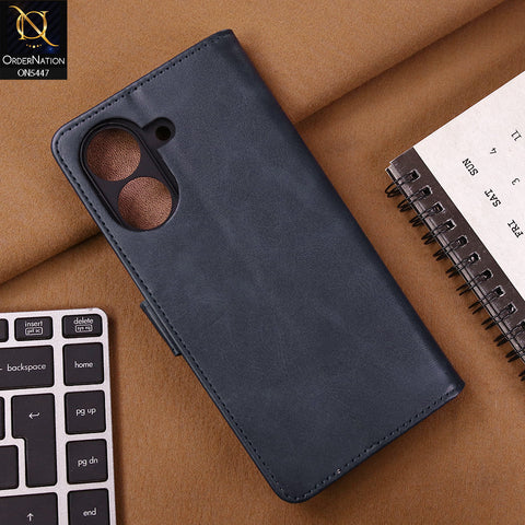 Xiaomi Redmi 13C Cover - Blue - Premium Leather Megantic Flip Book Covers With Card Holding Option