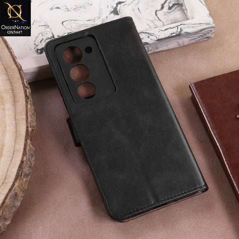 Xiaomi Redmi 15 4G  - Black -  Premium Leather Megantic Flip Book Covers With Card Holding Option