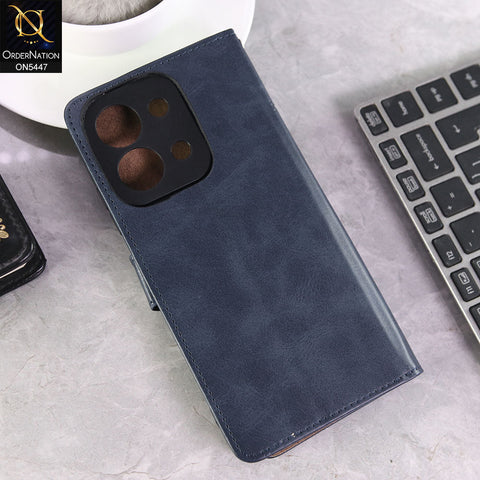 Xiaomi Redmi 15C 4G Cover - Blue -  Premium Leather Megantic Flip Book Covers With Card Holding Option
