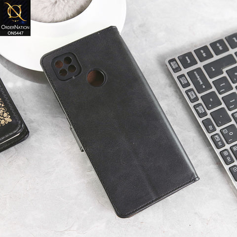 Xiaomi Redmi 10A Cover - Black -  Premium Leather Megantic Flip Book Covers With Card Holding Option