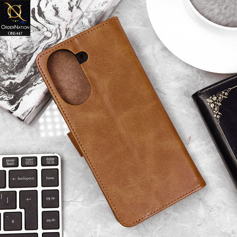 Xiaomi Redmi A5 4G Cover - Light Brown - Premium Leather Megantic Flip Book Covers With Card Holding Option