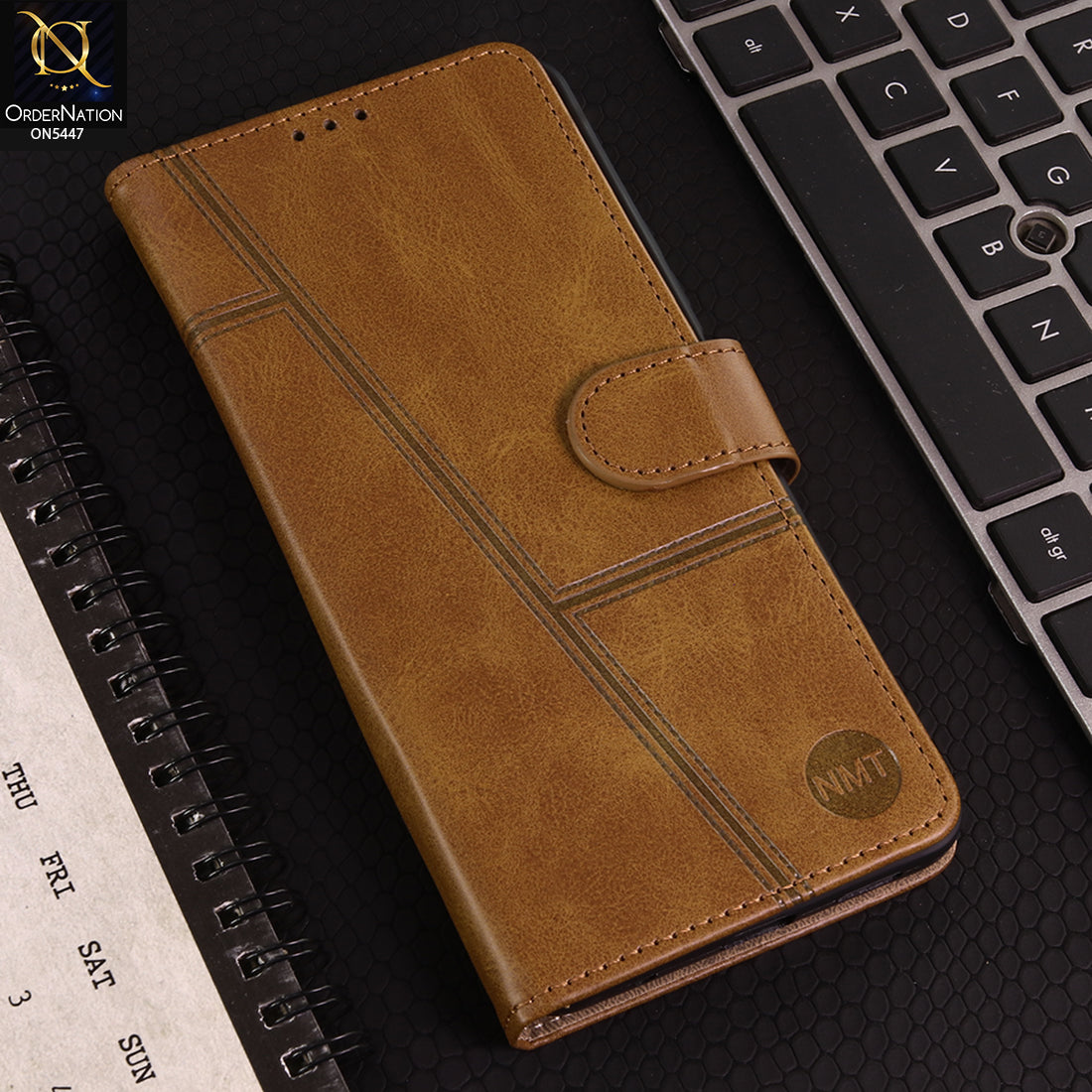 Xiaomi Redmi Note 10 Pro 4G Cover - Light Brown - Premium Leather Megantic Flip Book Covers With Card Holding Option
