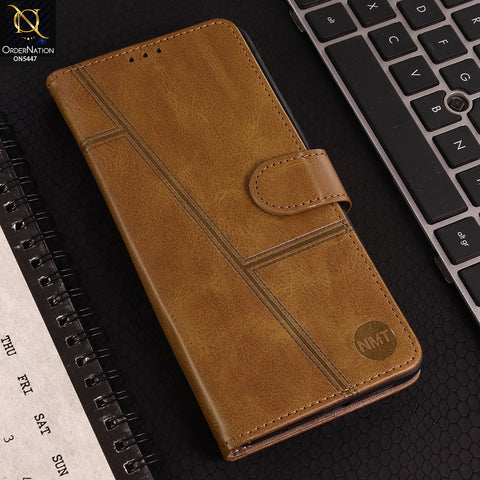 Xiaomi Redmi Note 10 Pro 4G Cover - Light Brown - Premium Leather Megantic Flip Book Covers With Card Holding Option