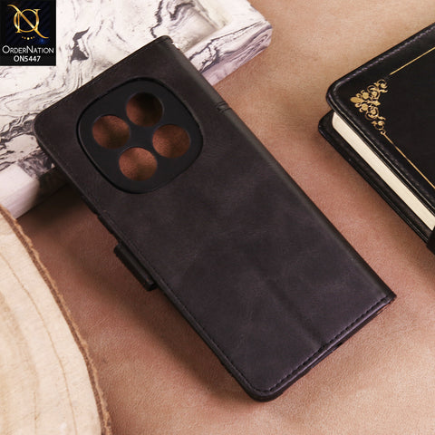 Xiaomi Redmi Note 15 Cover  - Black - Premium Leather Megantic Flip Book Covers With Card Holding Option