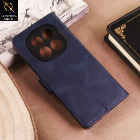 Xiaomi Redmi Note 15 Cover  - Blue - Premium Leather Megantic Flip Book Covers With Card Holding Option