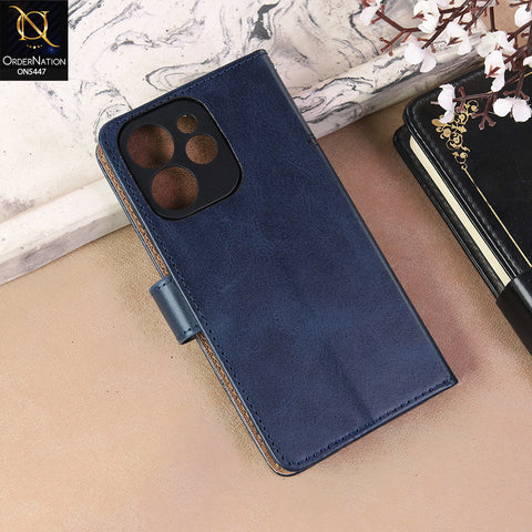 Oppo Reno 15 Pro Cover - Blue  - Premium Leather Megantic Flip Book Covers With Card Holding Option
