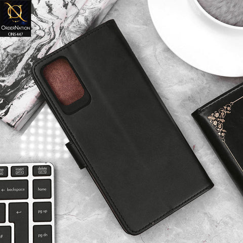 Samsung Galaxy S20 Plus Cover - Black - Premium Leather Megantic Flip Book Covers With Card Holding Option