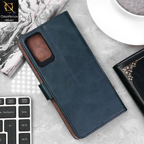 Samsung Galaxy S20 Plus Cover - Blue - Premium Leather Megantic Flip Book Covers With Card Holding Option
