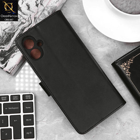 Samsung Galaxy A06 Cover - Black - Premium Leather Megantic Flip Book Covers With Card Holding Option