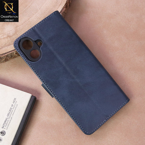 Samsung Galaxy A07 4G  Cover - Blue - Premium Leather Megantic Flip Book Covers With Card Holding Option