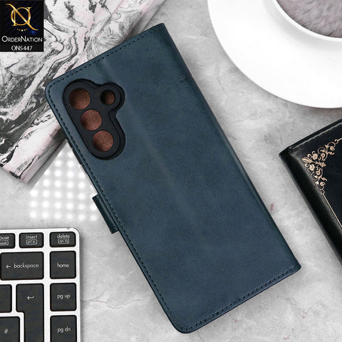 Samsung Galaxy A26 Cover - Blue - Premium Leather Megantic Flip Book Covers With Card Holding Option