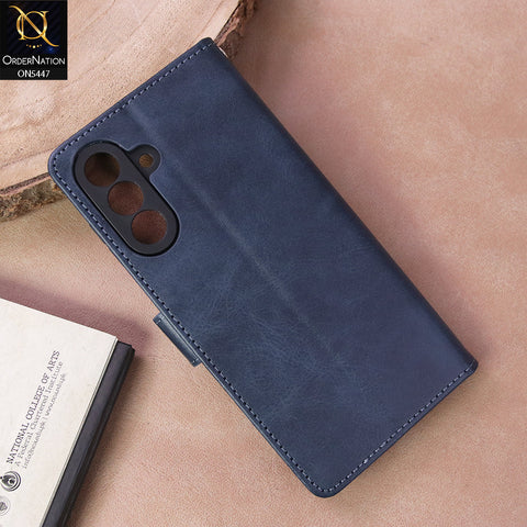 Samsung Galaxy A26  Cover - Blue - Premium Leather Megantic Flip Book Covers With Card Holding Option