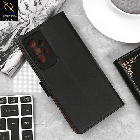 Samsung Galaxy A53 5G Cover - Black - Premium Leather Megantic Flip Book Covers With Card Holding Option