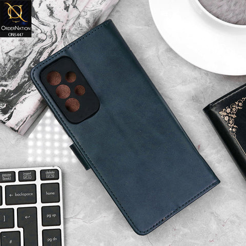 Samsung Galaxy A53 5G Cover - Blue - Premium Leather Megantic Flip Book Covers With Card Holding Option