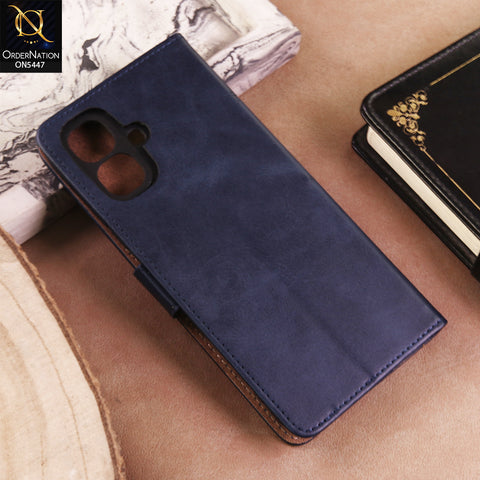 Infinix Smart 20 Cover  - Blue - Premium Leather Megantic Flip Book Covers With Card Holding Option