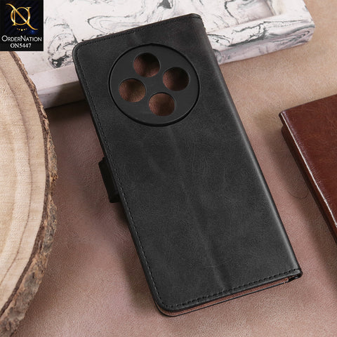 Tecno Spark 30 4G  - Black -  Premium Leather Megantic Flip Book Covers With Card Holding Option