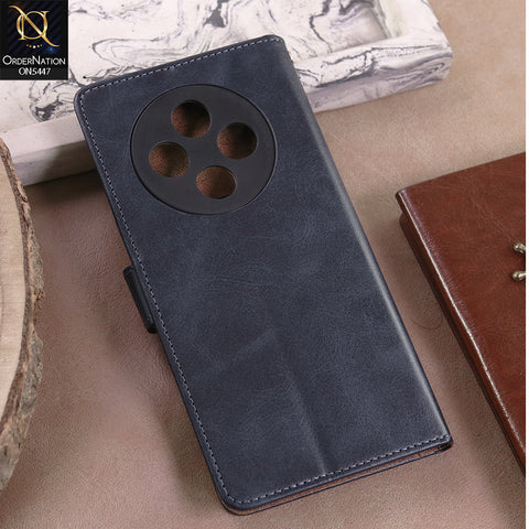 Tecno Spark 30 4G  - Blue -  Premium Leather Megantic Flip Book Covers With Card Holding Option