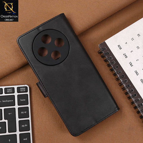 Tecno Spark 30C 4G Cover - Black - Premium Leather Megantic Flip Book Covers With Card Holding Option