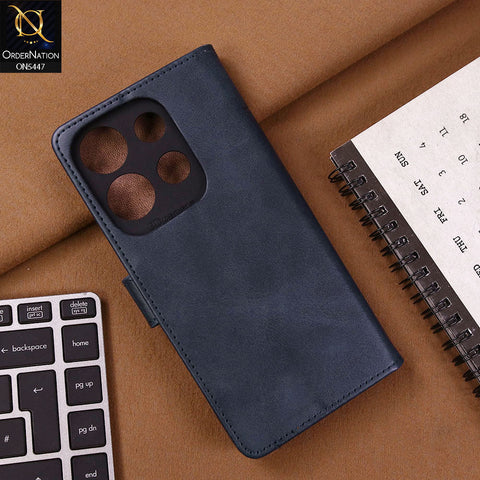 Tecno Spark Go 2023 Cover - Blue - Premium Leather Megantic Flip Book Covers With Card Holding Option