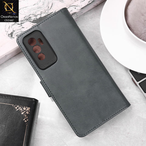 Vivo S10e Cover - Blue -  Premium Leather Megantic Flip Book Covers With Card Holding Option