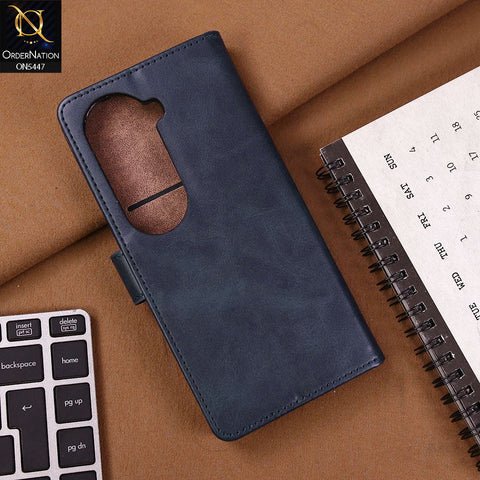 Vivo iQOO Z9s Cover - Blue - Premium Leather Megantic Flip Book Covers With Card Holding Option