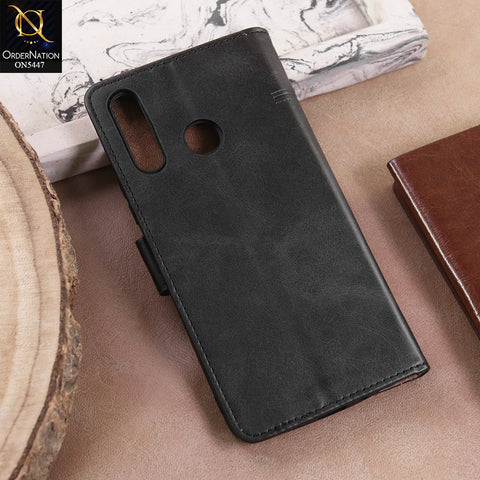 Vivo Y19  - Black -  Premium Leather Megantic Flip Book Covers With Card Holding Option