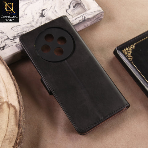 Vivo Y500 (China) Cover - Black - Premium Leather Megantic Flip Book Covers With Card Holding Option