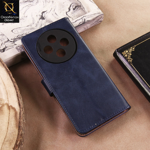 Vivo Y500 (China) Cover - Blue - Premium Leather Megantic Flip Book Covers With Card Holding Option