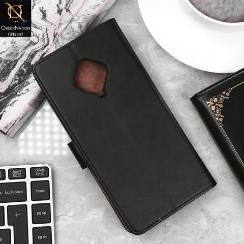 Vivo Y51 (2020 September) Cover - Black - Premium Leather Megantic Flip Book Covers With Card Holding Option