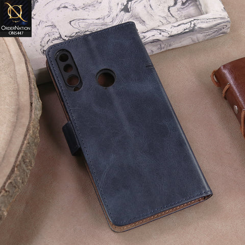 Huawei Y9 Prime 2019  - Blue -  Premium Leather Megantic Flip Book Covers With Card Holding Option